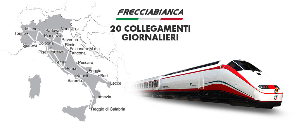 Frecciabianca route map