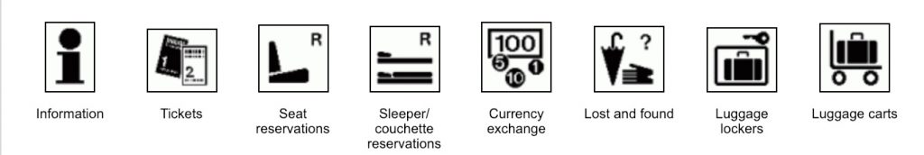 Germany railway facilities symbols