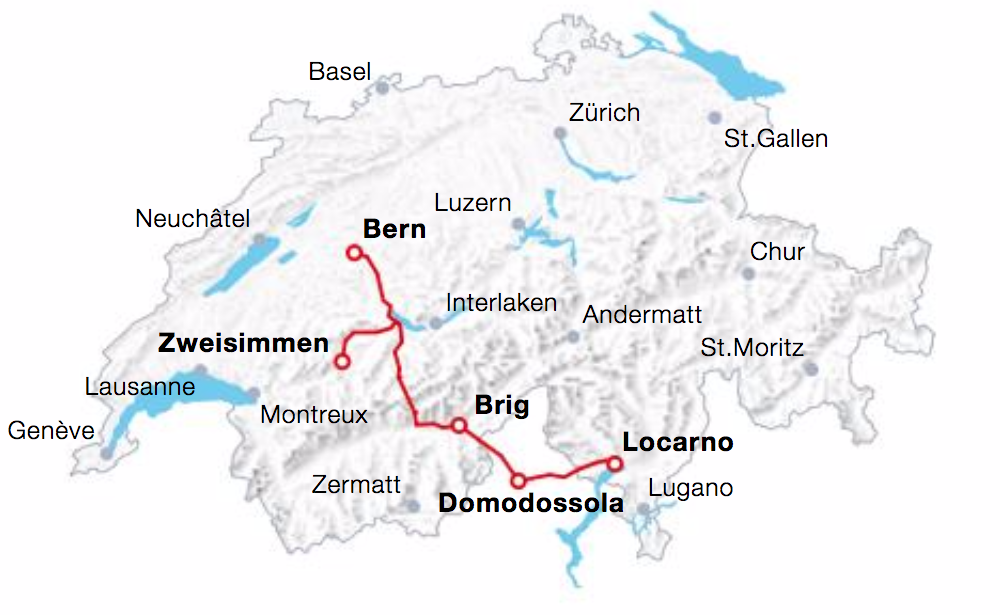 Centovalli Railway route map